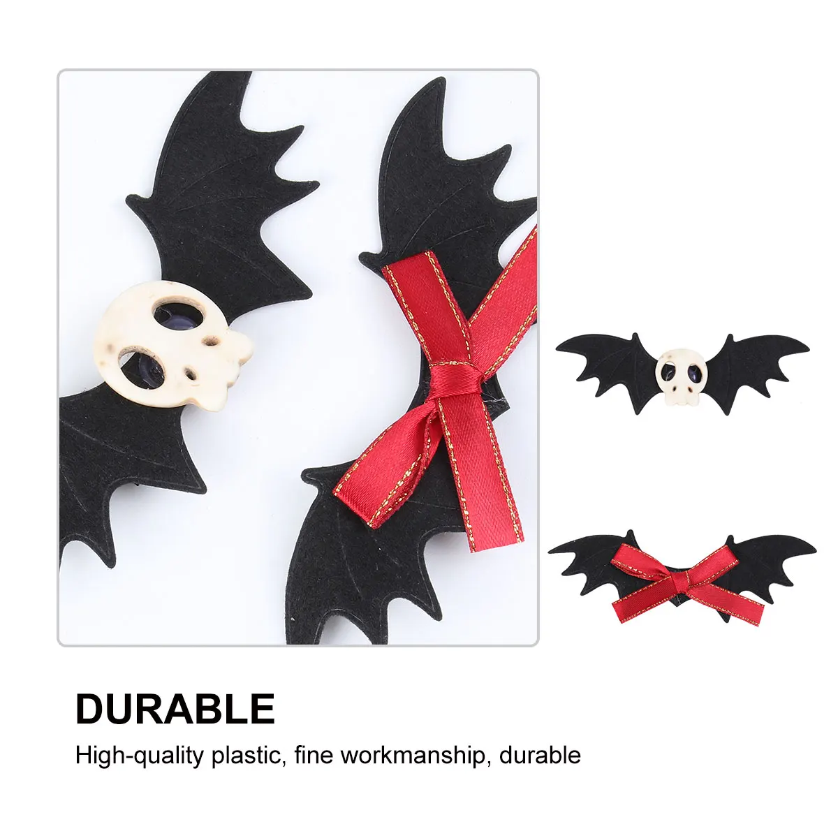 

2 Pcs Hairpin Edge Clip Wing Accessories Clips Ornaments Skull Shaped Headband Halloween Bobby Pins