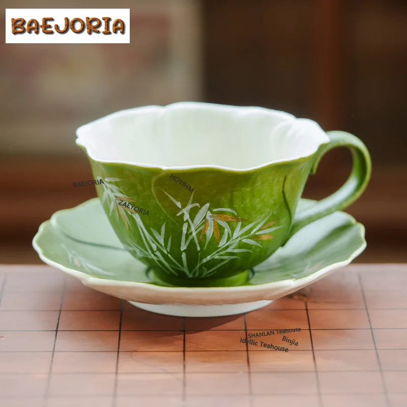 BAEJORIA 170ml Hand Painted Bamboo Teacup Vintage Tea Bowl Single Cups Tea-tasting Smelling Cup Chazhan Master Cups For Tea