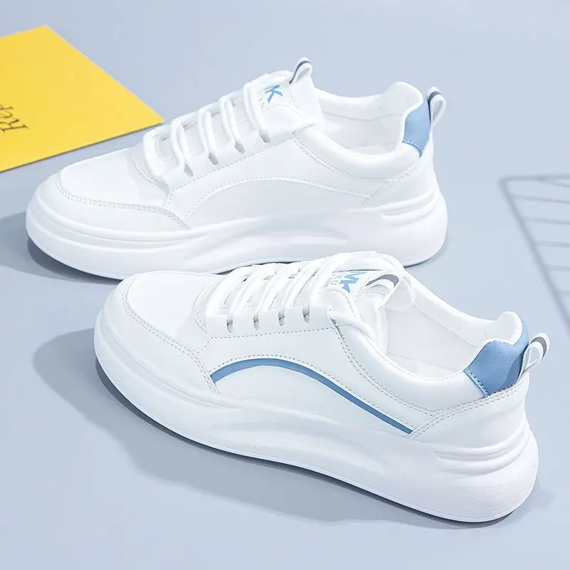 

2025 Women's Shoes White Fashion Casual Shoes Thick Bottom Comfortable Woman Sneakers for Women Lace-up Non-slip Vulcanized Shoe
