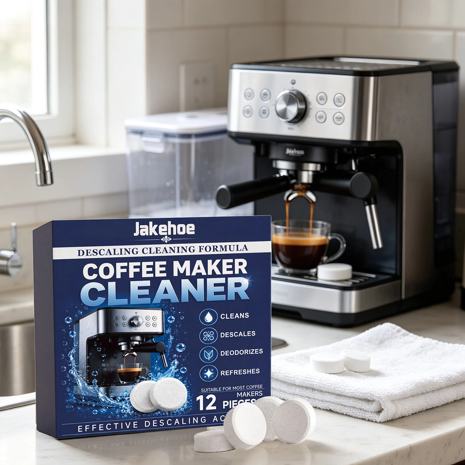 Coffee Maker Descaling Tablets Remove Dirt Restore Shiny Deodorize Maintain Stable Coffee Brewing Flavor Coffee Machines Cleaner
