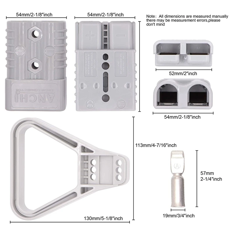 175A 600V Battery Connector AWG 1/0 Quick Connect Battery Modular Power Connectors