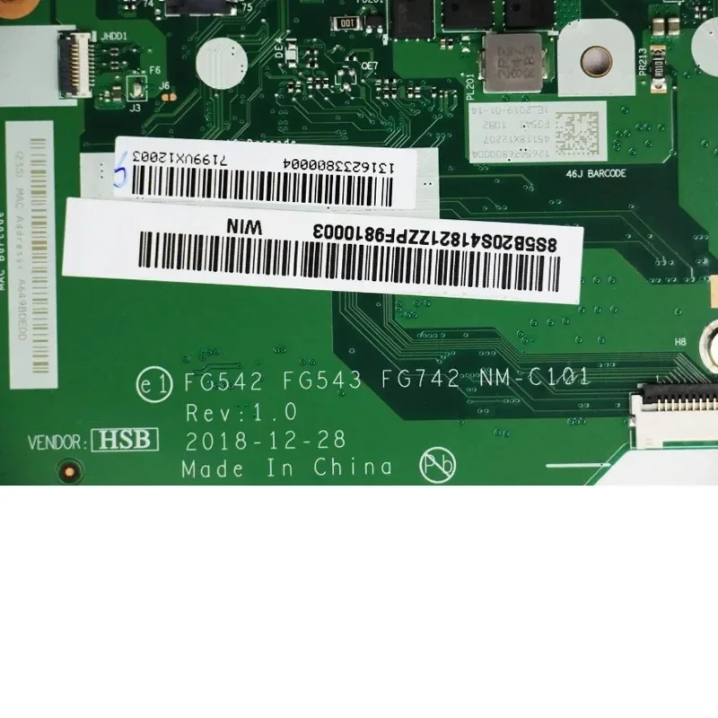 Imagem -02 - para Lenovo Ideapad L34017api L340-15api Portátil Placa-mãe Nm-c101 Notebook Mainboard com Amd r3 3200u R53500u r7 3700u Cpu