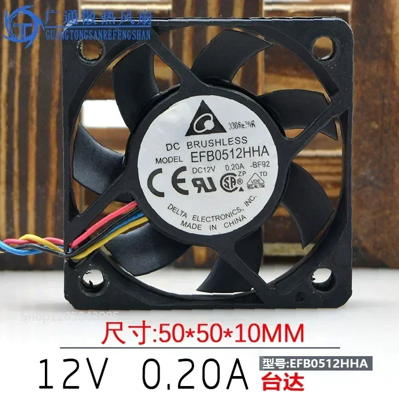 for Delta EFB0512HHA 12V 0.20A 5CM 5010 CPU Ultra-thin Ultra-quiet Cooling Fan
