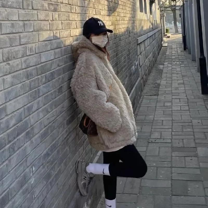 Winter Coat Women  Puffer Jacket Women Loose Thick Faux Fur