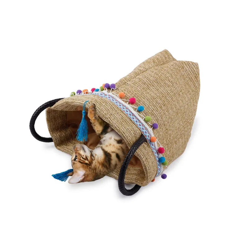 

AFP Hot Sales Cat Crinkle Sack Kitten Tunnel Toys Tote Bag Funny Interactive Cat Crinkle Toys Exercise Toy Cat Bag