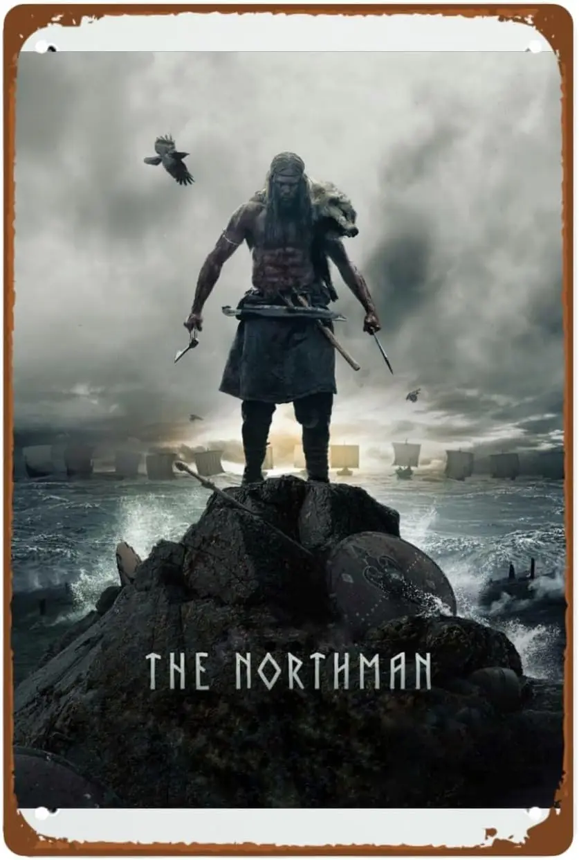 The Northman Film Art Deco Metal Wall Tin Sign Historical Battle Film Man Cave Decor Retro Gift Vintage Decorations Plot Thrille