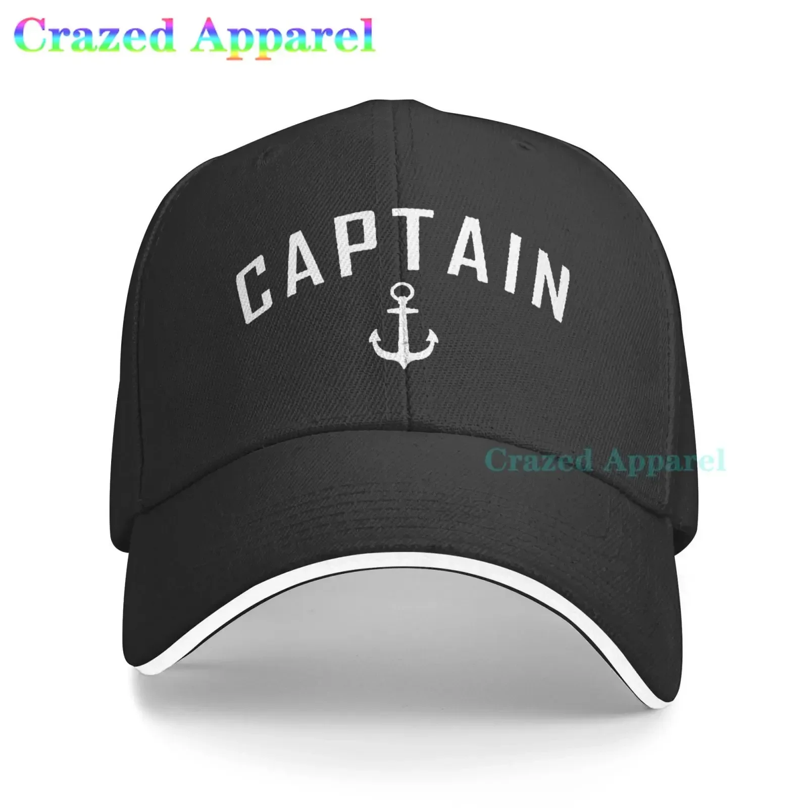 Captain Nautical Quote Baseball Cap,Unisex Adjustable Washed Cotton Denim Cap for Men and Women Gray