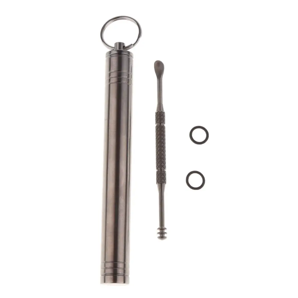 

Titanium Waterproof Toothpick Holder With Ear Pick Storage Travel