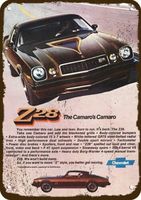 1p,1977 CAMARO Z28 Car Camaro's Camaro Vnt-Look DECORATIVE REPLICA METAL SIGN