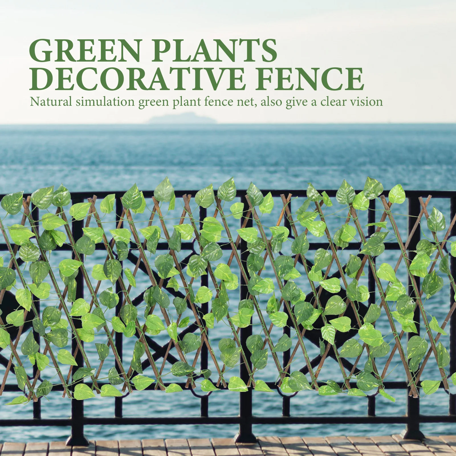 

Artificial Leaf Fence Stretchable Garden Screen Decorative Faux Plants Hedge Balcony Plant Fence Outdoor Green Wall Adornment