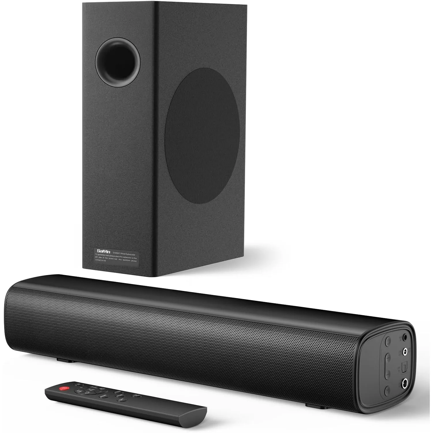 70W 2.1-Channel Compact Soundbar System with 14.2-Inch Soundbar and 4-Inch Subwoofer, Enhanced Surround Audio for TV and Home Theater, Bluetooth/Optical/Auxiliary Inputs