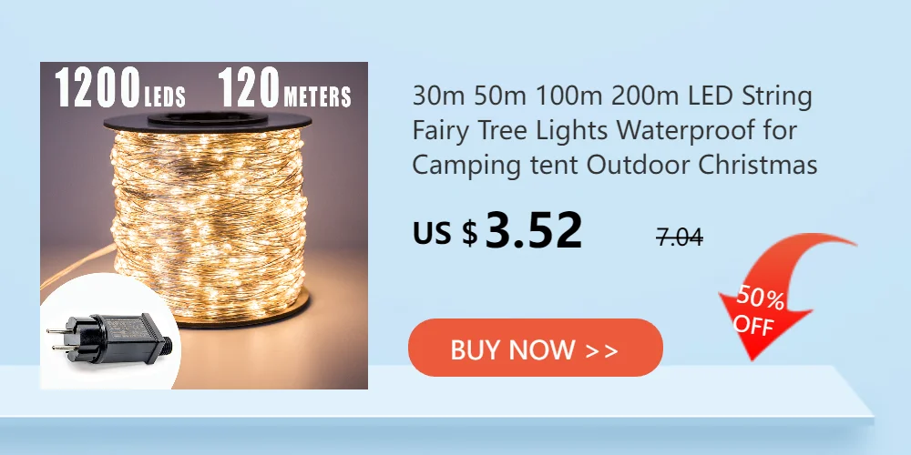 30m 50m 100m 200m LED String Lights Street Fairy Light Waterproof for Outdoor Christmas Fairy Lights Holiday Wedding Decoration