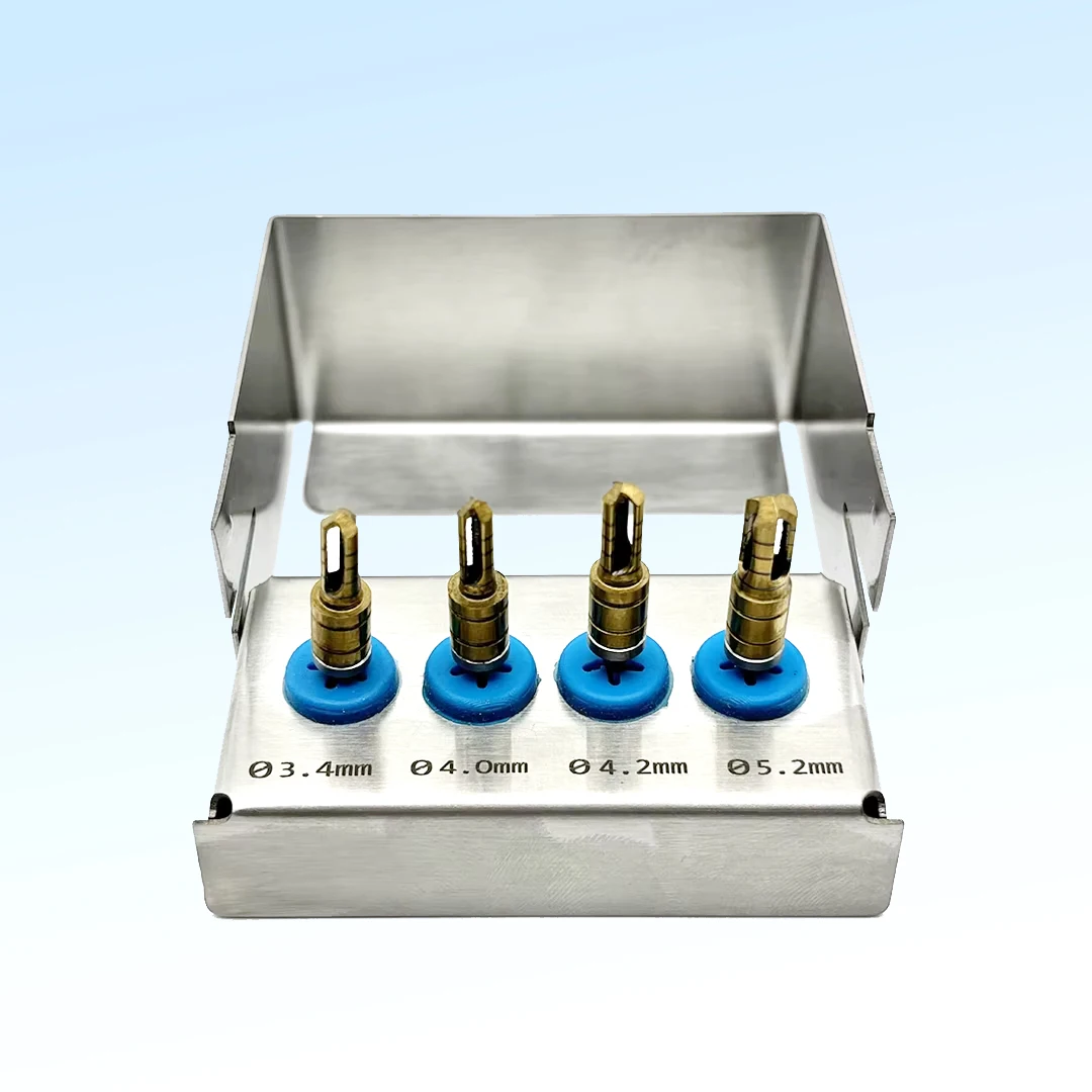 

Dental Implant Bone Collector Set with Disinfection Box Stainless Steel Bone Drill Self-Grinding Bone Meal Drill Dental Tools