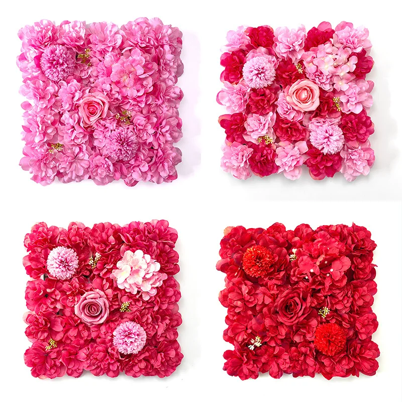 3D Flowers Wall Panel 30*30cm 4Pcs Artificial Flower Wall Background for Home Party Wedding Wall Decor Shop Photo Backdrop