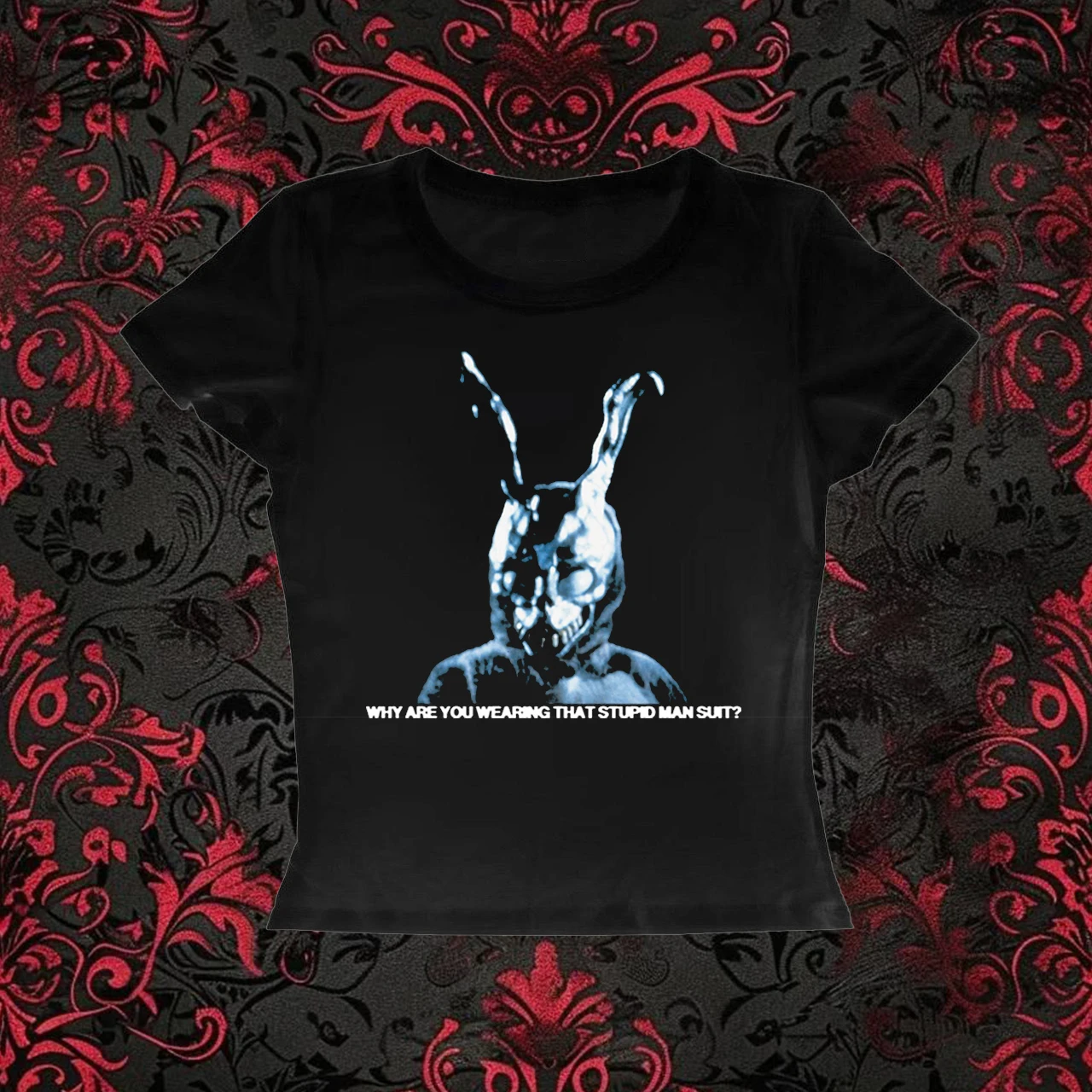 

Готический стиль Y2K Укороченный топ для мусора для девочек Укороченный топ в стиле панк Фея Уличная одежда Тонкая футболка Женская терор с принтом Эстетический гранж Детские футболки