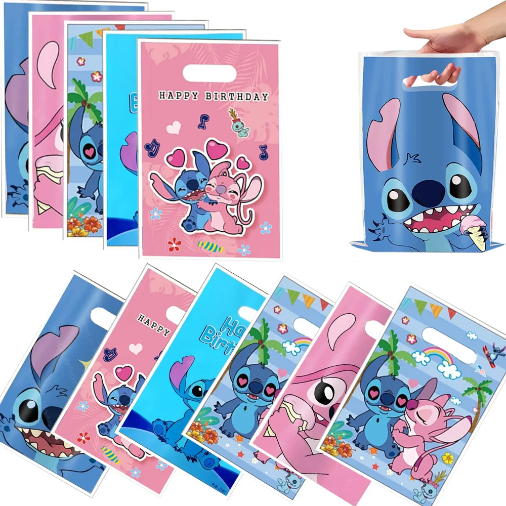 Lilo and Stitch Party Bags 10/40PCS New Gift Birthday Bag Plastic Loot Candy Bag for Kids Party Decorations Baby Shower Favors