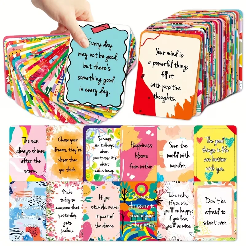 21-72pcs Per Pack Featuring Empowering Quotes for Women, Motivational Postcards, Daily Affirmation Cards for Mental Well-Being