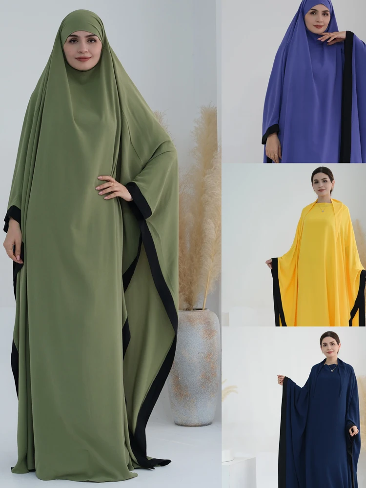 

Ramadan Eid Dubai Khimar Hijab Abaya Turkey Islam Muslim Dress Jilbab Prayer Clothes Women Kebaya Kaftan Robe Femme Musulmane