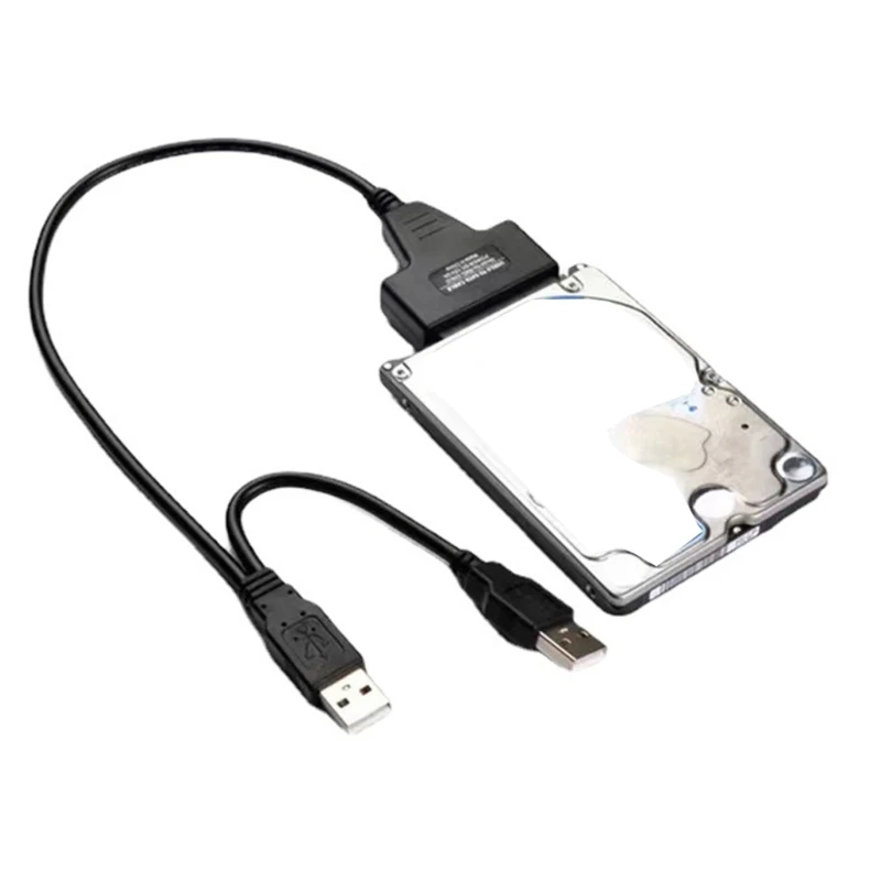 Cable adaptador USB 3,0 a para SSD/HDD 2,5 pulgadas, transferencia datos velocidad con puertos USB y LED
