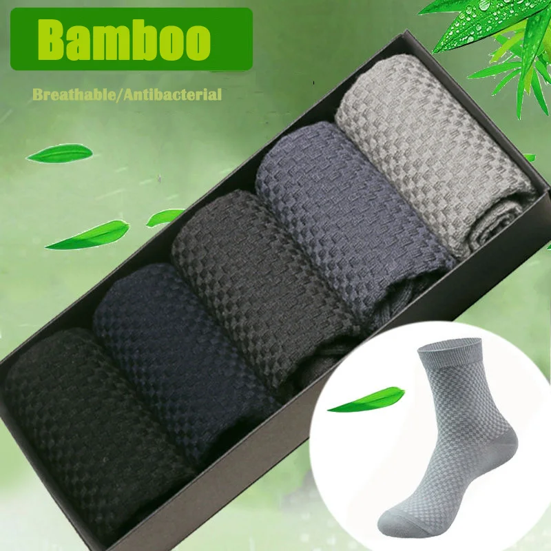 Bamboo Fiber Socks Men Deodorant Sock High Tube Business Solid Breathable Men Women Elastic Socks Sports Socks New 2022