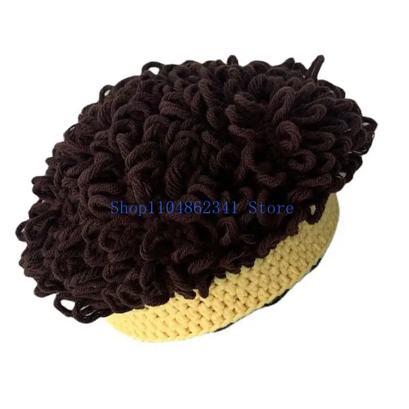 5asd Dziecięcy kapelusz kostiumowy ze śmiesznym wyglądem Afro Lekki, oddychający design unisex dla dzieci w wieku 3-8 lat