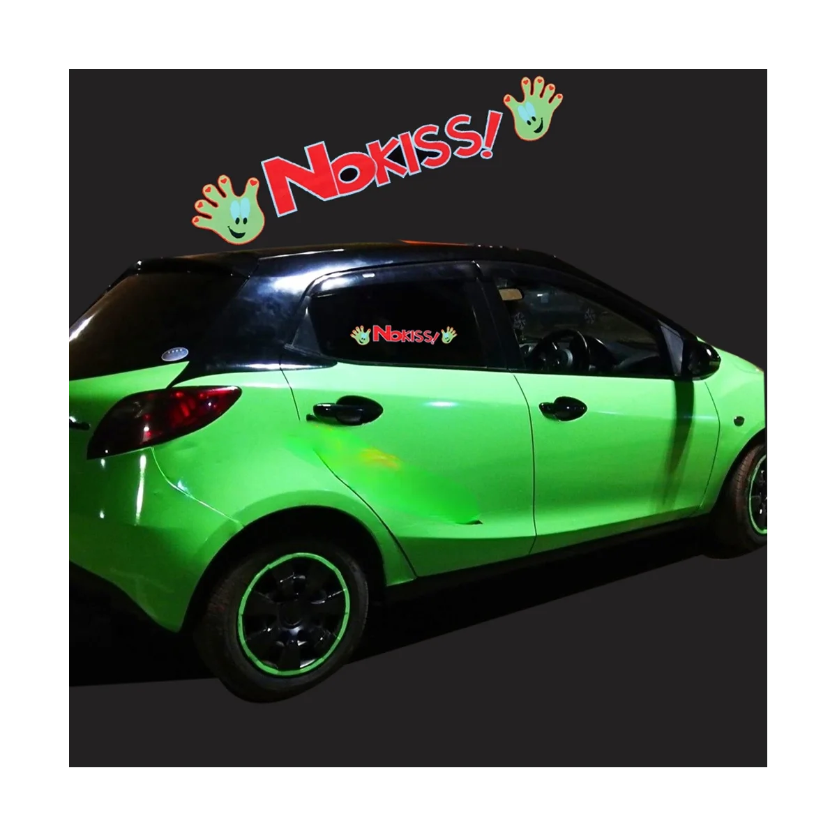 NoKiss Glow Panel Light Emitting Window Racing Car Sticker Windshield Decorative LED Light Accessories