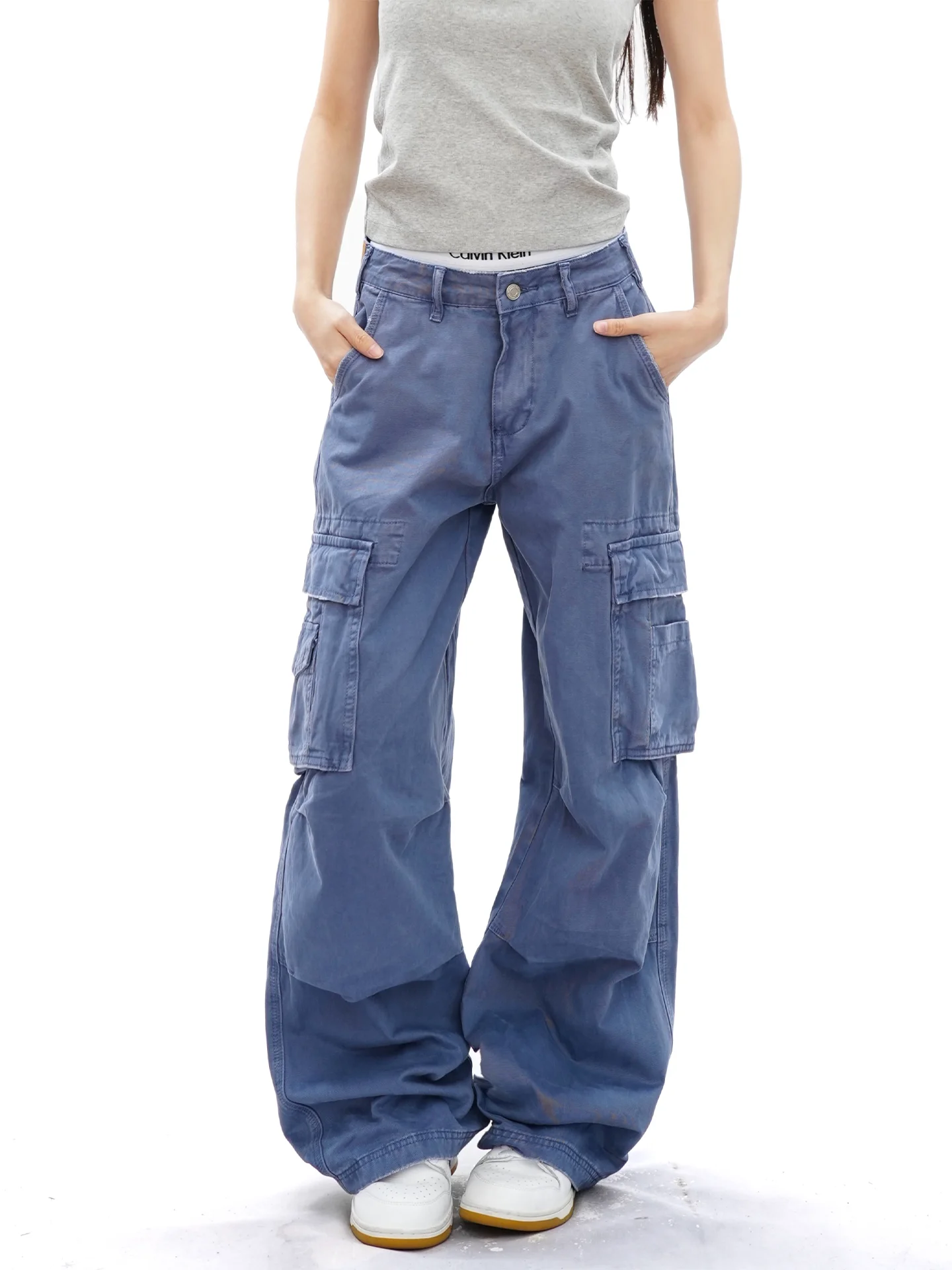 American High Street Retro Multi-Pocket Work Pants Loose Wide Leg Men's Women's Casual Versatile Loose Long Trousers Trendy