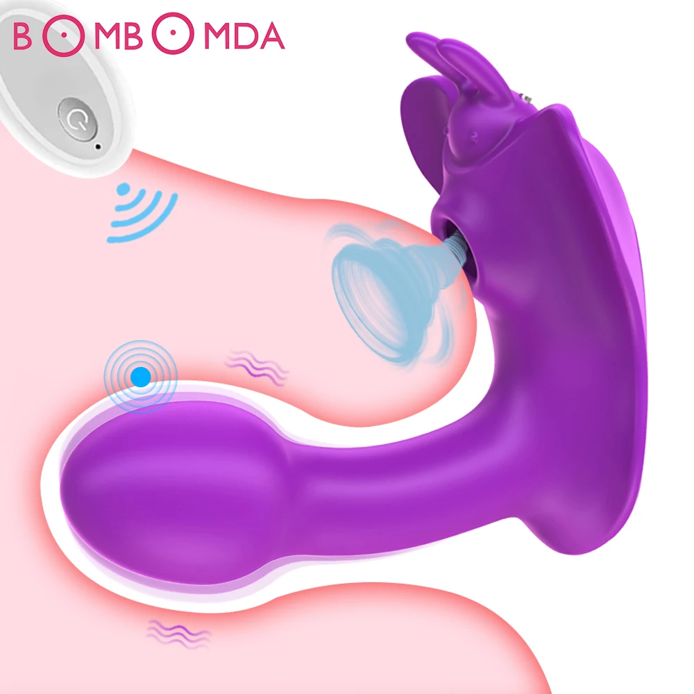 G-Spot Sucking Dildo Vibrator Clit Sucker Wearable Clitoris Vacuum Stimulator Female Blowjob Wireless Remote Sex Toys for Women