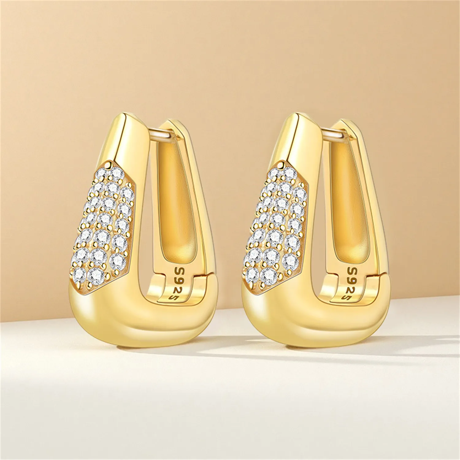 Panpoki s925 prata esterlina dourado simples temperamento brincos de argola versáteis para mulheres jóias presentes de festa originais