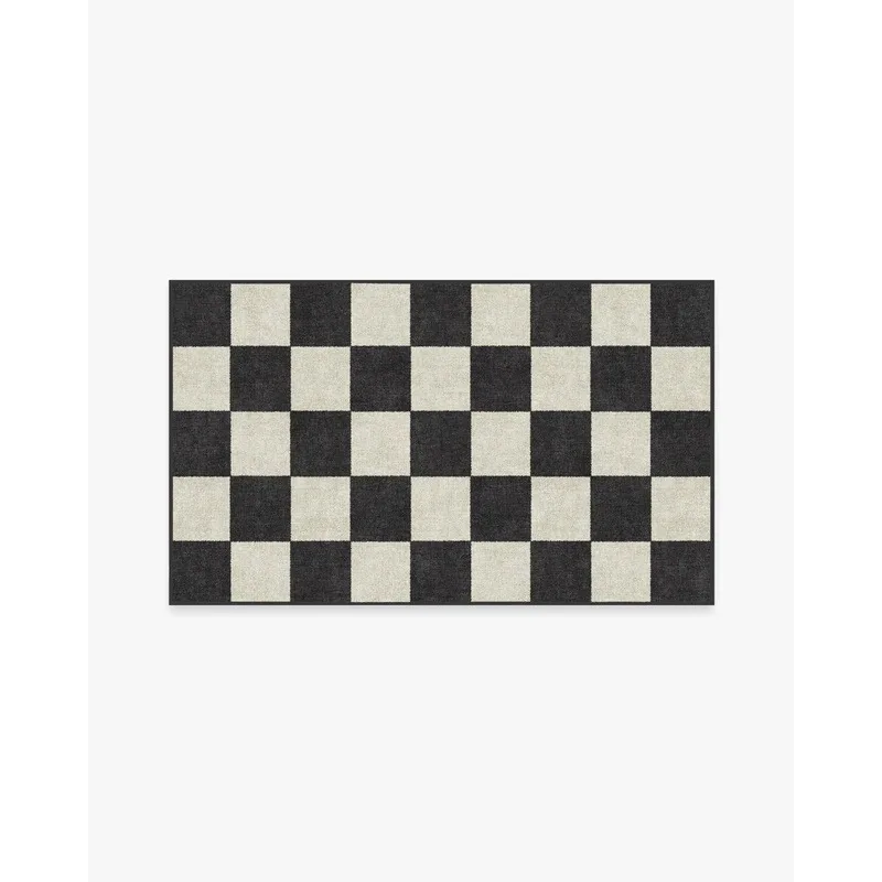 Classic Black White Plaid Living Room Carpets Simple Decoration Home Carpet Comfortable Easy To Care for Bedroom Bedside Rug IG