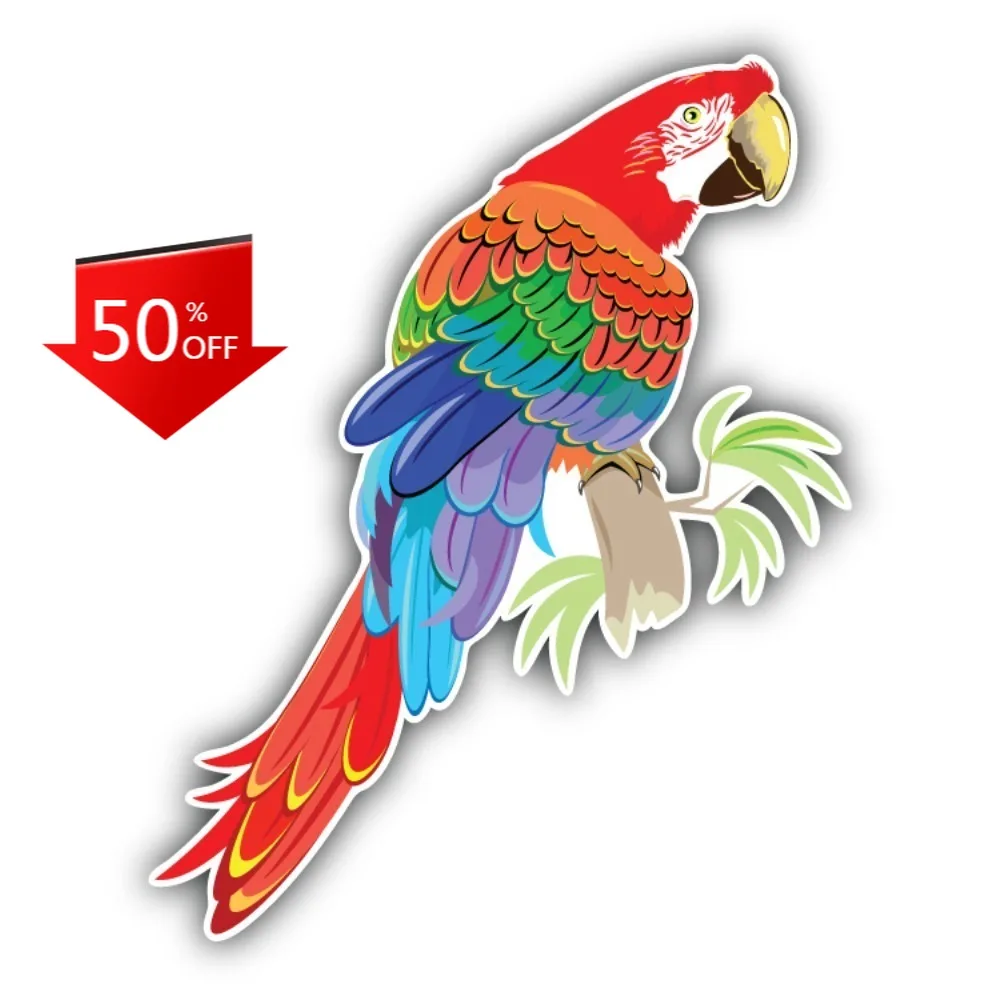 Parrot Cartoon Aesthetic Car Laptop Window Bumper Waterproof Vinyl Decal Sticker Retro Cool Aesthetic Unique Cute Cool