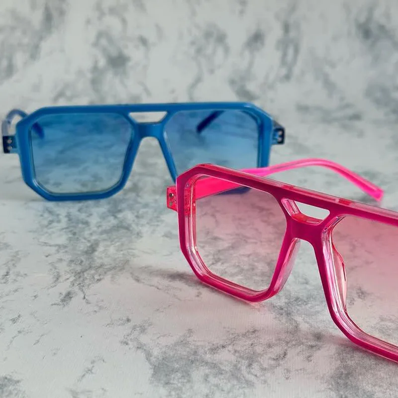 Neue Vintage Quadratische Sonnenbrille für Damen und Herren Marken-Rechteck-Sonnenbrille Ovale Brillen für Männer und Frauen – Detail 4