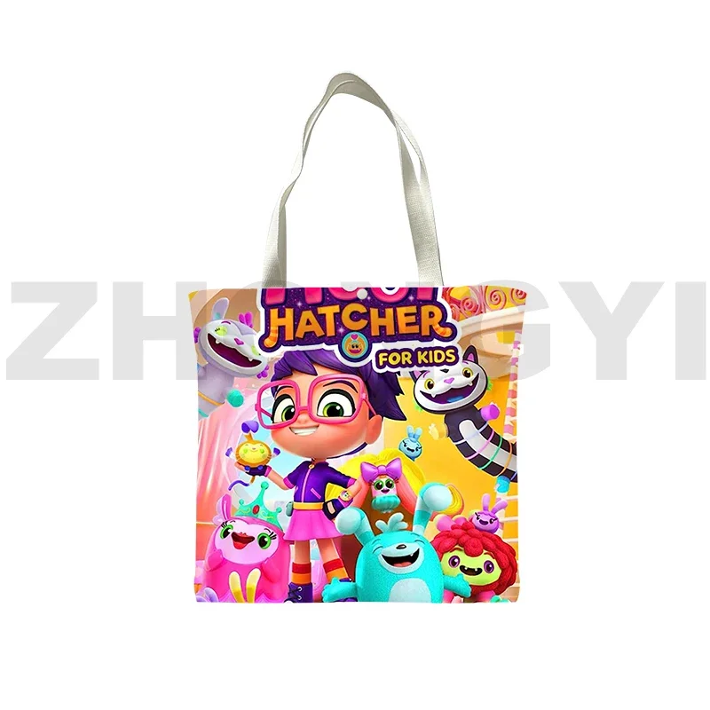 Kawaii Abby Hatcher Foldable Shopping Bag Fashion Canvas Bag 3D Abby Hatcher Anime Tote Bag for Girls Supermarket Bag Hand Bags