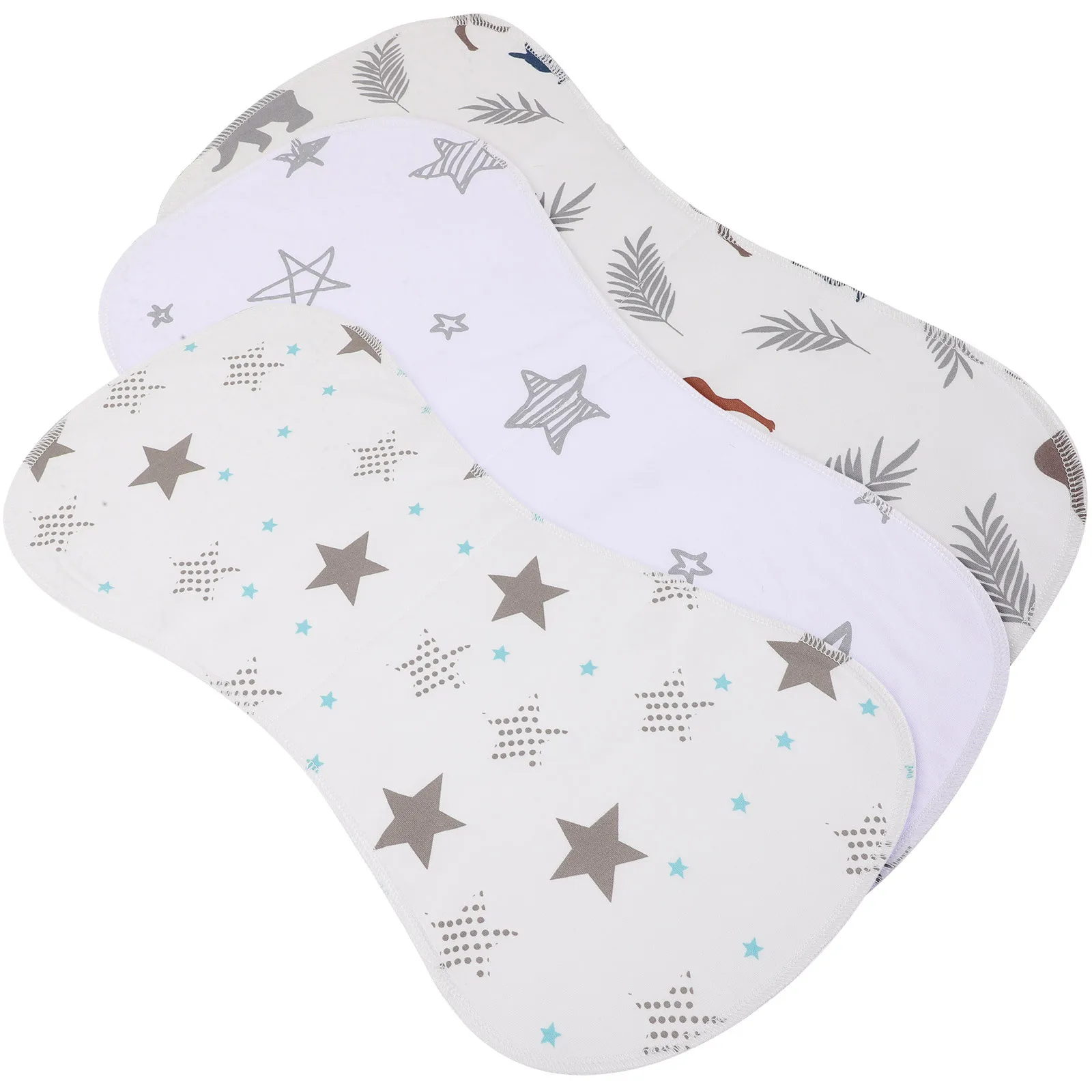 Paños para eructar de bebé, paños de algodón absorbentes, cómodos y suaves para eructar, Baberos de protección para escupir, 3 uds.