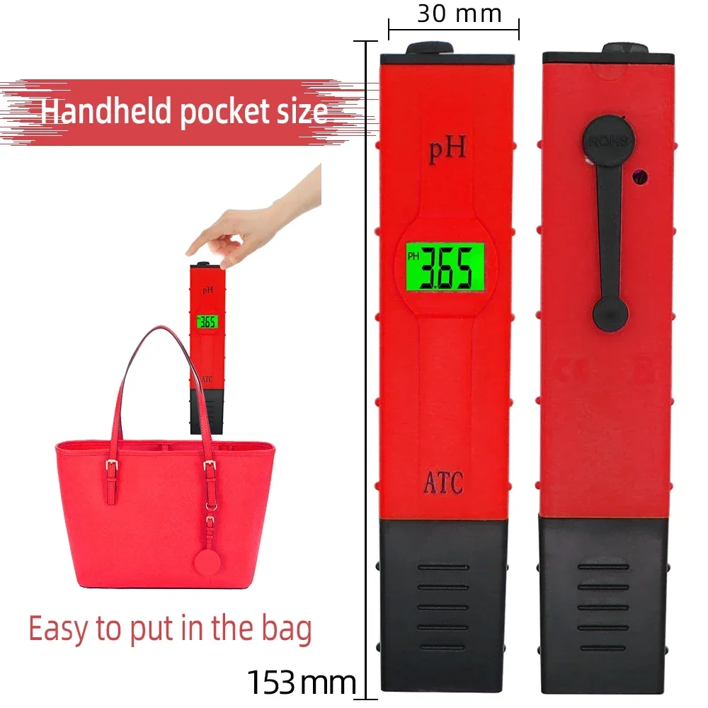 Handheld PH Meter Hight Accuracy Backlight Water Quality Tester PH Test Pocket Pen Water Detector for Drinking Water Pool
