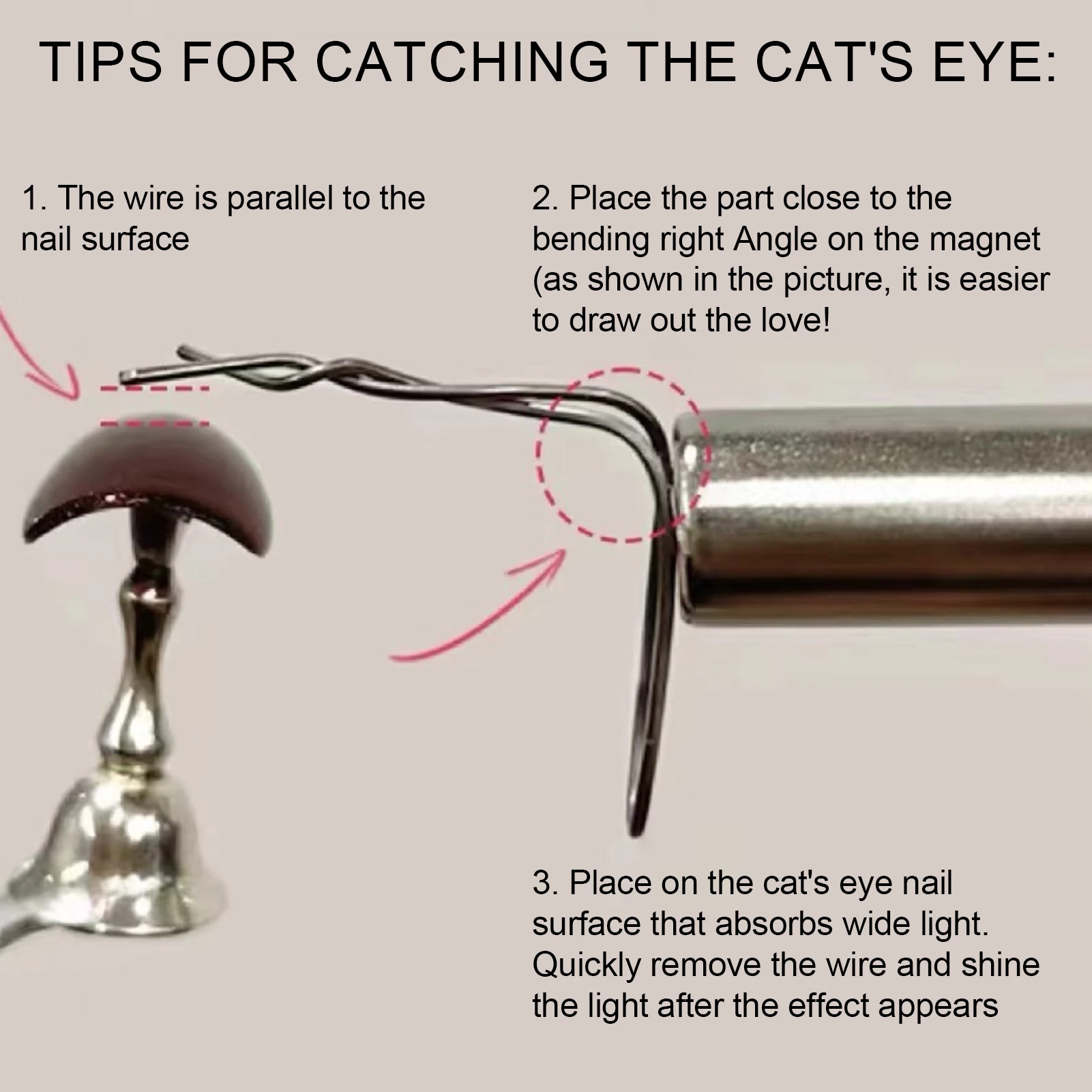 3D Cat Eye เล็บแม่เหล็กชุดลวดเหล็กยืดหยุ่นสําหรับสร้างรูปหัวใจและแท่งบนเล็บ DIY เล็บอุปกรณ์เสริมเครื่องมือ