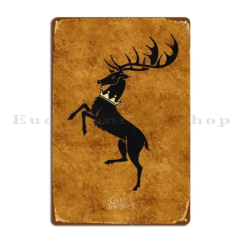 Baratheon Dark Sigil Metal Plaque Poster Club Wall Decor Living Room Create Wall Mural Tin Sign Poster