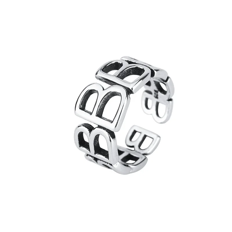 Anillos de plata de ley 925 con letras B para mujer, joyería de calidad de lujo, venta al por mayor, todas las ofertas de moda