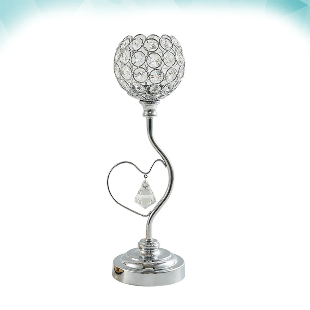 

1pc Heart Shaped Holder Nordic Iron Hollow Retro Candlestick For Home Wedding Party Decoration Silver Plating Design