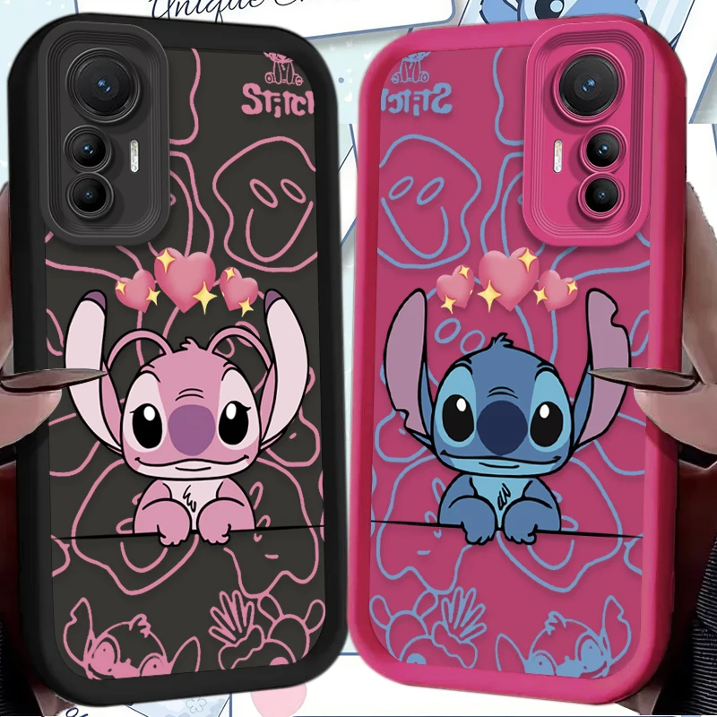 Casing Pasangan Disney Stitch untuk Xiaomi Poco F7 F6 F5 F4 F3 M5s C65 C75 C71 X7 X6 X5 X4 GT X3 NFC M7 M6 Pro 4G 5G Penutup Tahan Benturan
