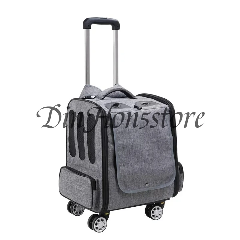 Multifunctional Rolling Pet Carrier, Trolley Cat Dog Backpack for Travel, Portable Rolling Luggage for Small Pets, Hot Sell