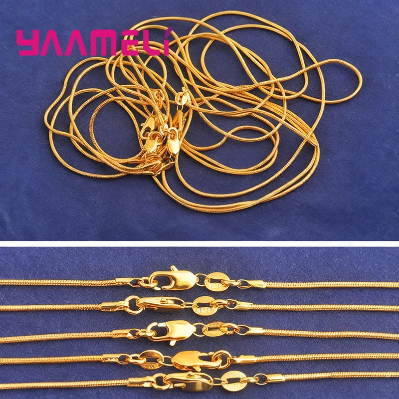 Promotion Sale 7 Models 18K Yellow Gold Filled 18KGF Chain Necklace with Lobster Clasps fit Men Women Pendant 16-30 Inch