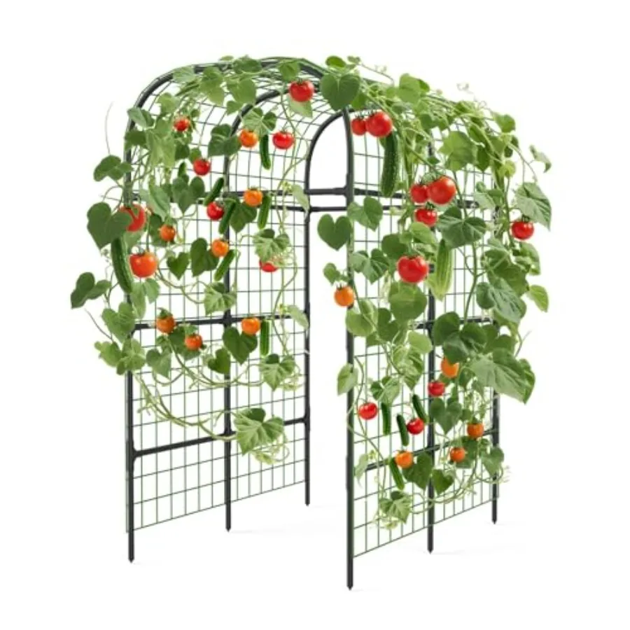 

Metal Garden Arch Trellis, 7.3Ft Black for Raised Beds, Plant Support for Cucumbers and Climbing Vegetables