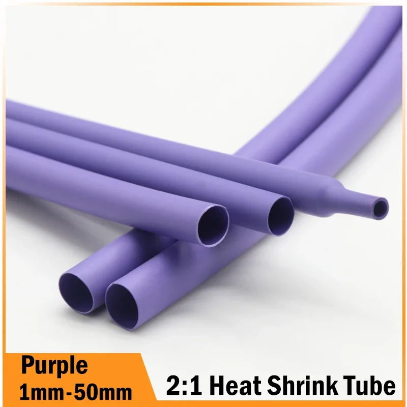 

1M~30M Purple 2:1 Heat-shrink Tubing Dia 1mm ~ 50mm Heat Shrink Tube Wire Repair Protector Cable Connector Insulation Sleeving