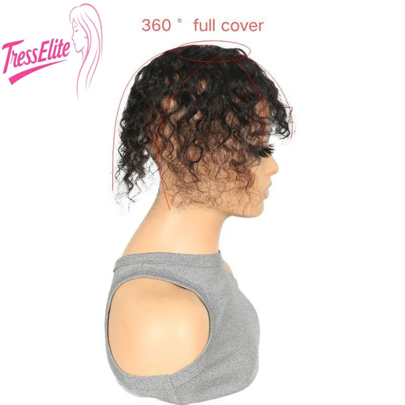 Parrucca Capelli Umani Acqua/Profonda/Ricci/Crespo Dritto Colore Naturale TOPPERS Pezzo di Ricambio Dei Capelli 360 Copertura Completa Brasiliano Vergine Remy