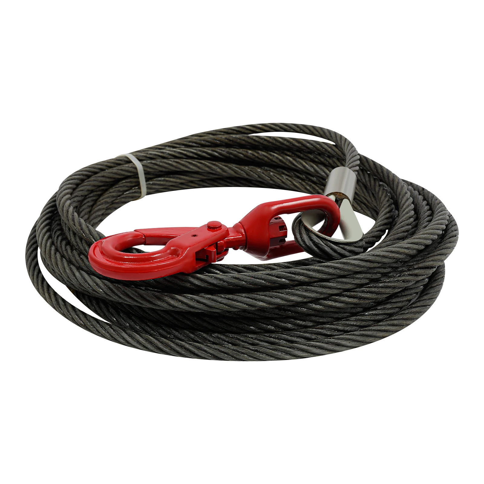 สายเคเบิลเครื่องกว้านขนาด 9/16 นิ้ว ยาว 50 ฟุต รับน้ำหนักได้ 4409.25 ปอนด์ พร้อมตะขอ สำหรับงานหนัก ใช้กับรถบรรทุก เรือ สายเคเบิลสำรองสำหรับเครื่องกว้าน ใช้ยก ลาก ลากจูง