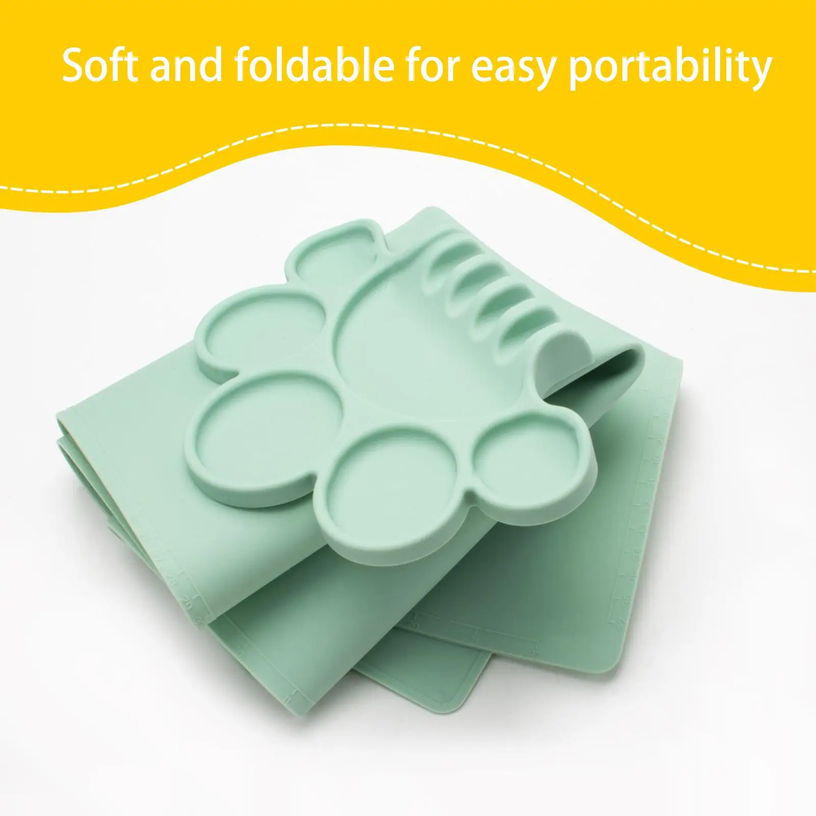 Silicone Painting Mat For Kids Foldable Workbench With Palette 23.62x15.75in Foldable Kids Painting Mat For Artist Student