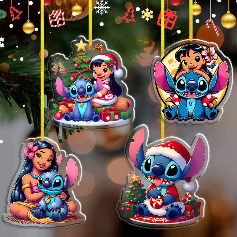 

Стежка 8 см, подвеска в виде рождественской елки, серия рождественских подвесок, периферийные украшения, праздничные подарки, аксессуары Stitch and Lilo