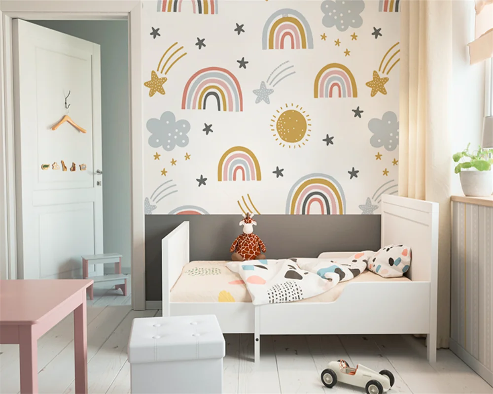 Beibehang personnalisé Protection de l'environnement nuage étoiles chambre d'enfants filles garçons chambre maternelle papier peint papier peint
