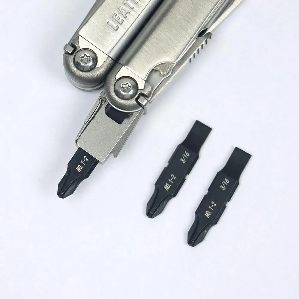 Kit de 3 puntas de repuesto para destornillador plano - S2 # 1 # 2 Puntas Phillips, 3/16 Punta Plana para Accesorios Leatherman